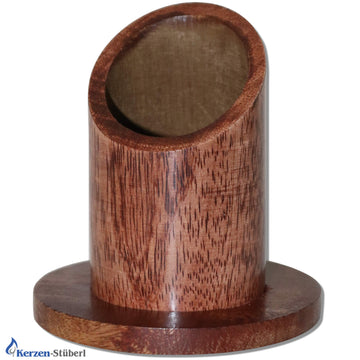 Holz-Kerzenständer für 4 cm Taufkerze-Kommunionkerze | Dunkel