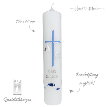 Jungen Kommunionkerze-Konfirmationskerze - 30x6