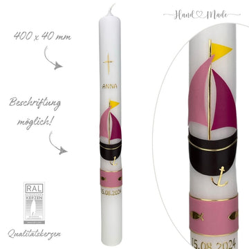 Kommunionkerze-Konfirmationskerze | Arche Noah für Mädchen