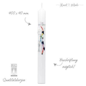 Kommunionkerze-Konfirmationskerze | Silber-Klassische Motive - 40x4