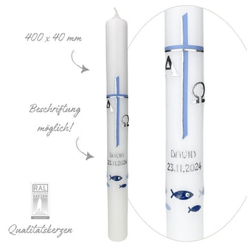 Kommunionkerze-Konfirmationskerze für Jungen - 40x4