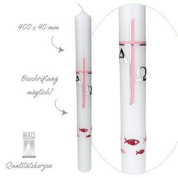 Kommunionkerze-Konfirmationskerze für Mädls - 40x4