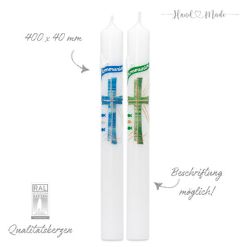 Kommunionkerzen-Konfirmationskerzen für Jungen | Kreuz - 40x4