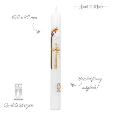 Regenbogen Kommunionkerzen-Konfirmationskerze / Gold - 40x4