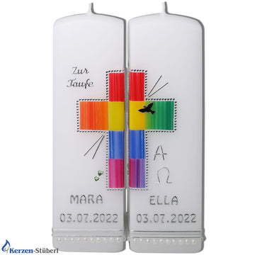 Taufkerzen für Zwillinge-Geschwister