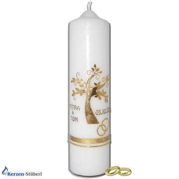 Hochzeitskerze | Lebensbaum & Swarovski